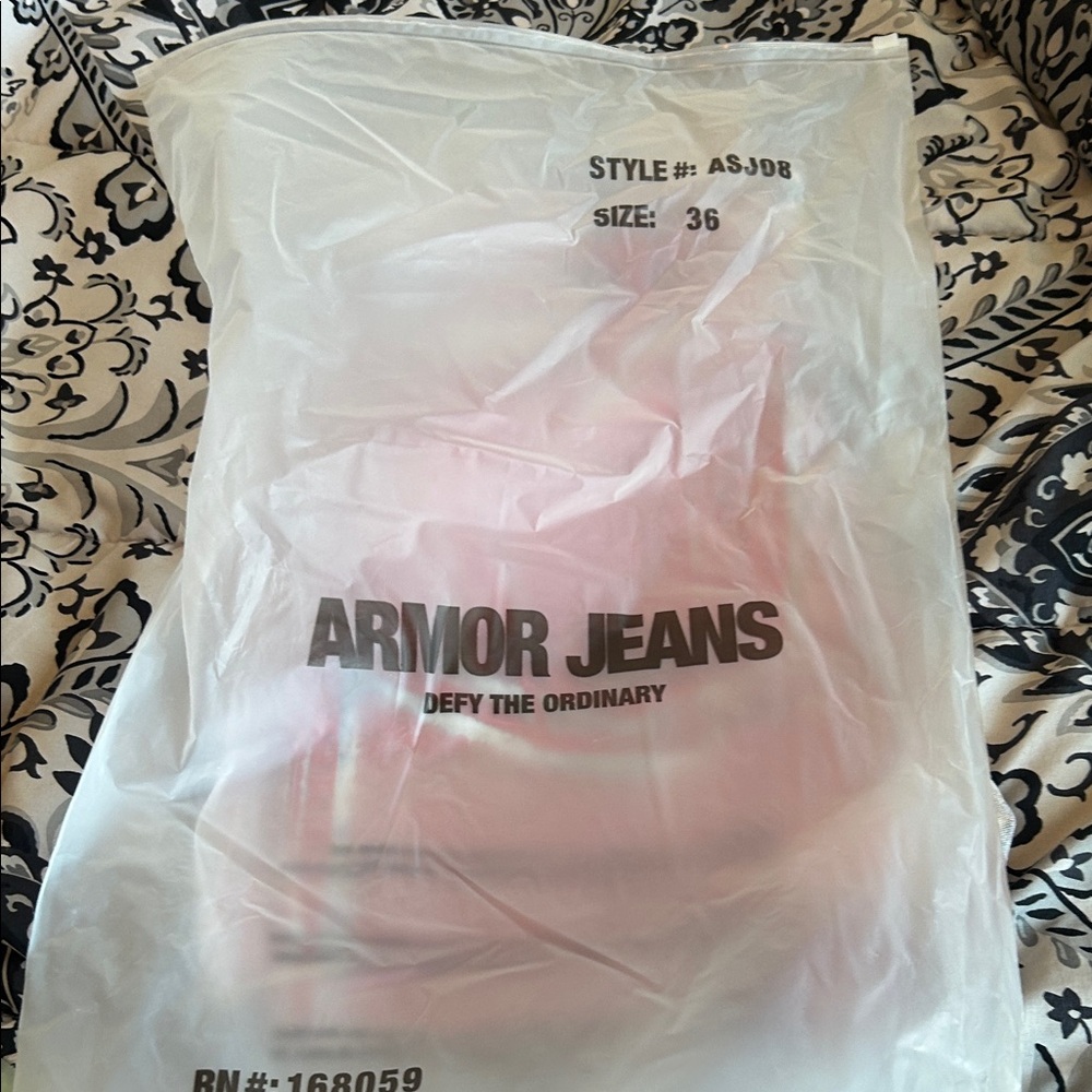 Men Armor Red and White Jeans wax stacked/flare